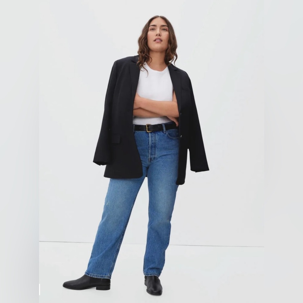 NWT! Everlane Relaxed Straight Jeans The Rigid Slouch Jeans- Washed Indigo -27 - Picture 11 of 12